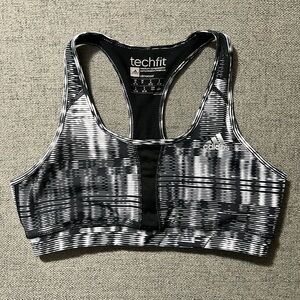 Adidas Techfit Black and White Sports Bra